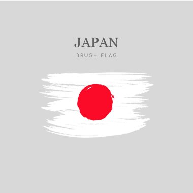 Japonya bayrağı fırça darbesi - vektör suluboya resim