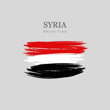 Suriye bayrağı fırça darbesi - vektör suluboya resim