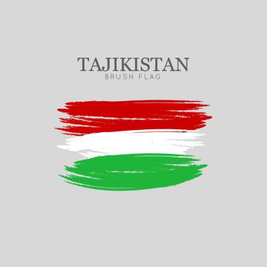 Tacikistan bayrağı fırça darbesi - vektör suluboya resim