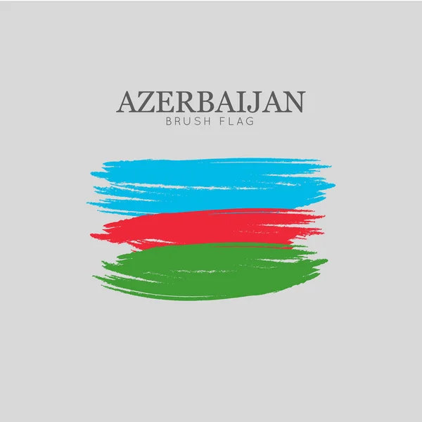 Pincelada Pincel Bandera Azerbaiyán Vector Acuarela Pintura — Archivo Imágenes Vectoriales