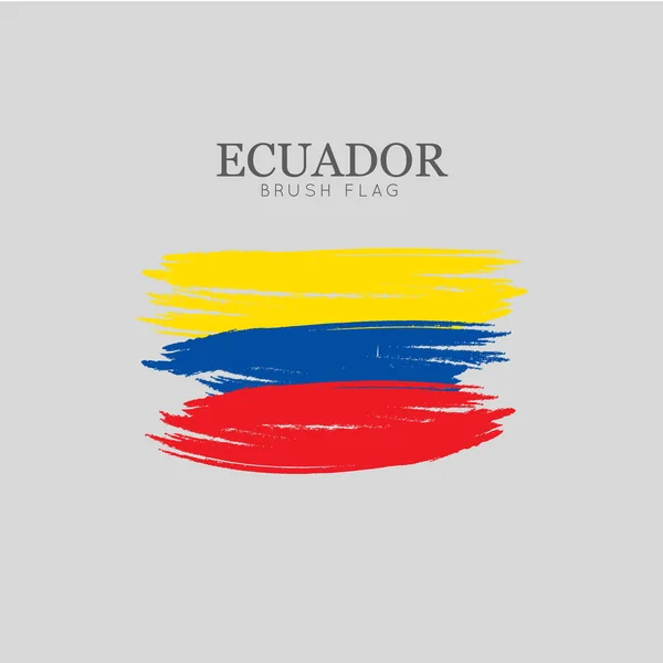 Ecuador Flag Brush Stroke Vector Watercolor Painting — Stock Vector