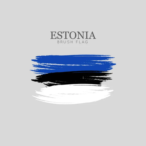 Estonia Flag Brush Stroke Vector Acuarela Pintura — Archivo Imágenes Vectoriales