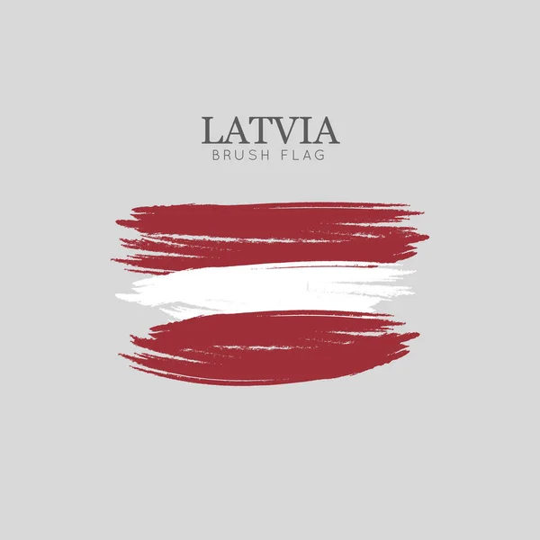 Letonia Pincelada Bandera Vector Acuarela Pintura — Archivo Imágenes Vectoriales