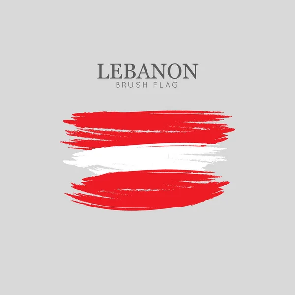 Pincelada Del Pincel Bandera Del Líbano Vector Acuarela Pintura — Archivo Imágenes Vectoriales