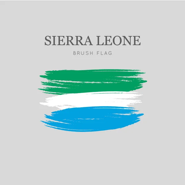 Sierra Leona Pincelada Bandera Vector Acuarela Pintura — Archivo Imágenes Vectoriales