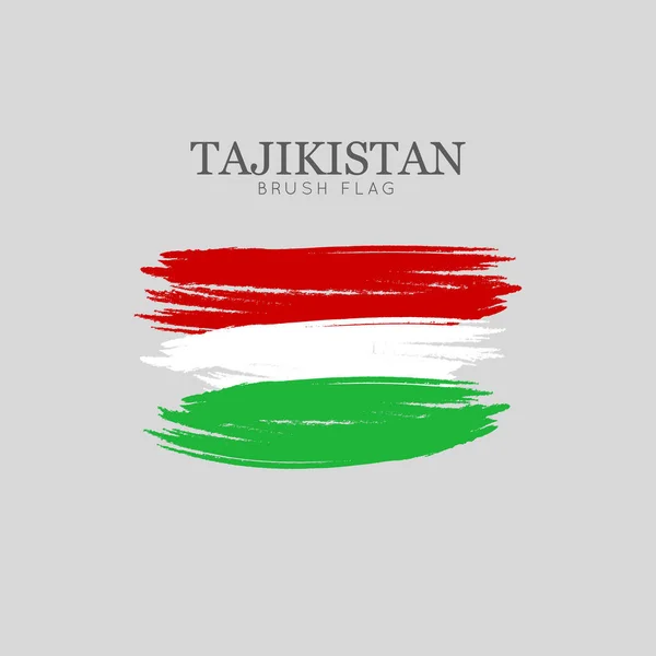 Pincelada Del Pincel Bandera Tayikistán Vector Acuarela Pintura — Archivo Imágenes Vectoriales