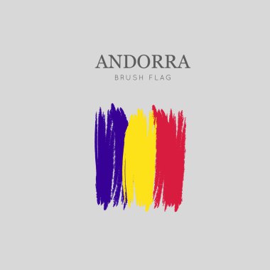 Andorra bayrağı fırça darbesi - vektör suluboya resim