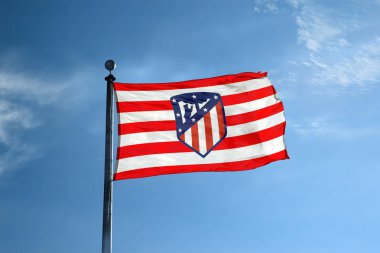 İspanya-Kasım 20, 2018 - Athletico Madrid futbol takım bayrak direği