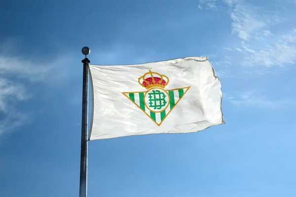 Spanien November 2018 Real Betis Football Team Flagga Masten — Stockfoto