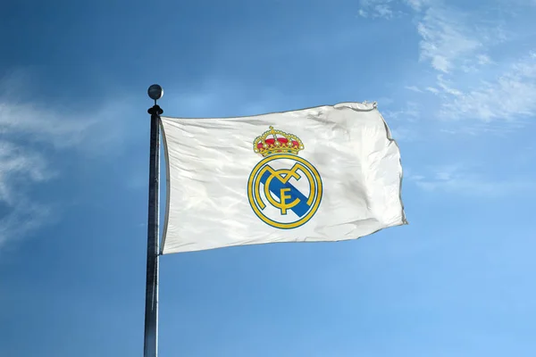 Spain November 2018 Real Madrid Football Team Flag Mast — Stock Photo, Image