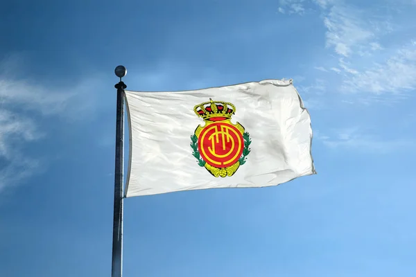 Spanien November 2018 Real Mallorca Football Team Flagga Masten — Stockfoto