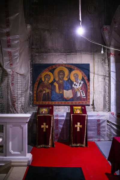 Belgrado Sérvia Dezembro 2018 Cripta Subterrânea Igreja Ortodoxa Santa Sava — Fotografia de Stock