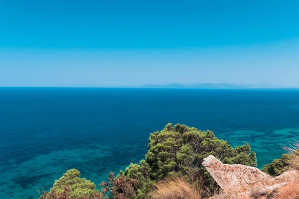 Água Mar Azul Turquesa Lisa Praia Porto Katsiki Lefkada Grécia — Fotografia de Stock