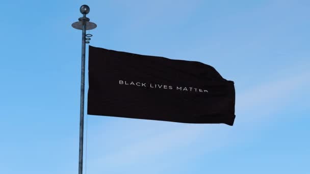 Black Lives Importa Bandera Mástil — Vídeos de Stock