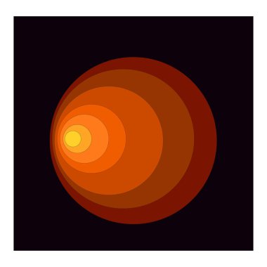 Renkli dalgalar üzerinde siyah bir kare