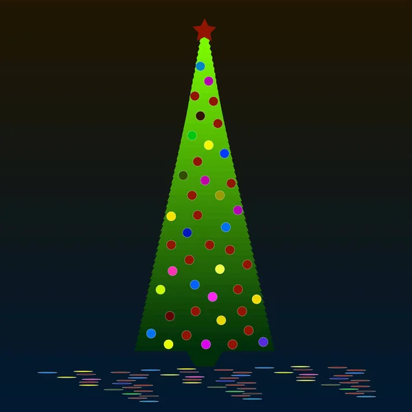 Vánoční Stromeček Ozdobami — Stockový vektor