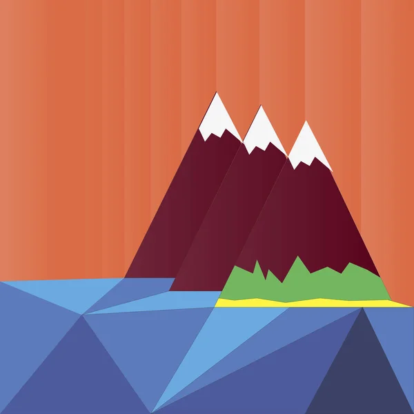 Three Snowy Peaks Vector Illustration — Stock Vector