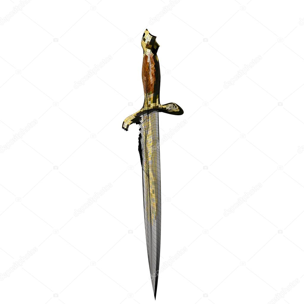 Beautiful old dagger and white