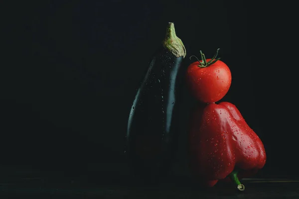 Vegetables on black background