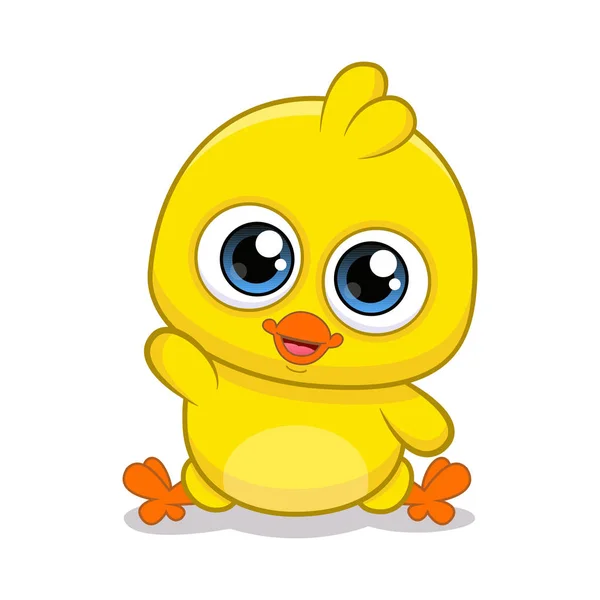 Yellow Chicken Cartoon Illustration Cartoon Chicken — ストックベクタ