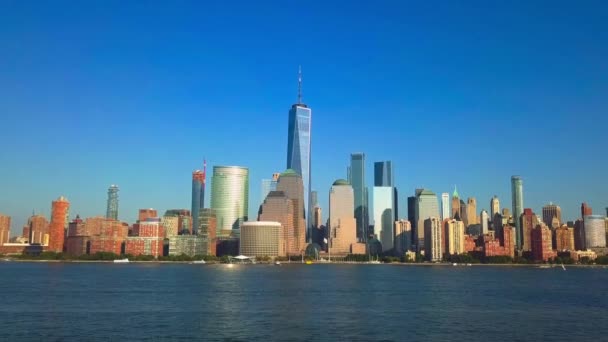 Nueva York Lower Manhattan Skyline Con Freedom Tower — Vídeos de Stock