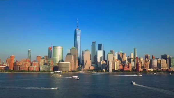 Nova Iorque Baixa Manhattan Skyline Com Freedom Tower Eua — Vídeo de Stock