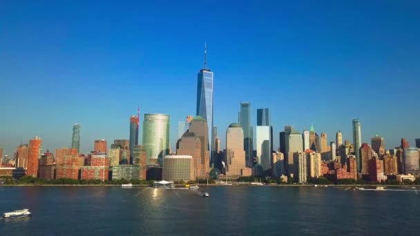 New York Lower Manhattan Skyline Con Freedom Tower Stati Uniti — Video Stock