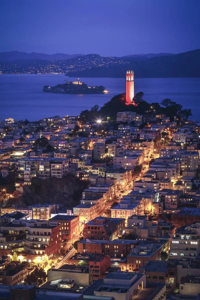 Flygfoto Utsikt Över San Francisco Natten Kalifornien Usa — Stockfoto
