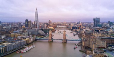 Aerial view of London and the Tower Bridge, England, United Kingdom clipart