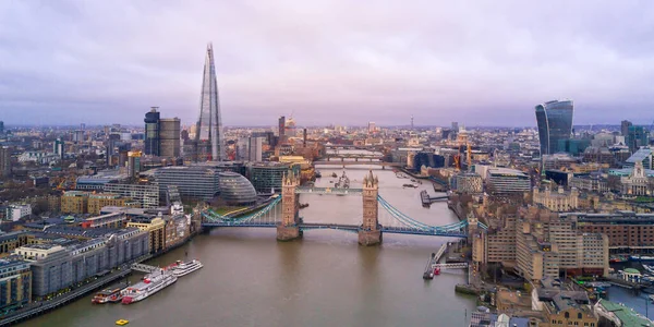 Letecký Pohled Londýn Tower Bridge Anglie Velká Británie Stock Snímky