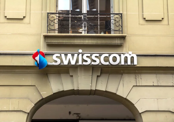 Basel Switzerland July 2019 Swisscom Sign Board Swisscom Major Telecommunication — Stock Photo, Image