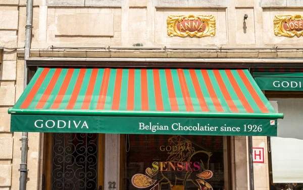 Bruselas Bélgica Julio 2019 Outlet Godiva Fabricante Chocolates Belgas Primera — Foto de Stock