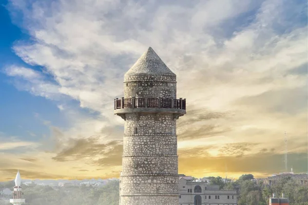 Minaret Renovated Abdiaziz Mosque Mogadishu Somalia — Stock Photo, Image