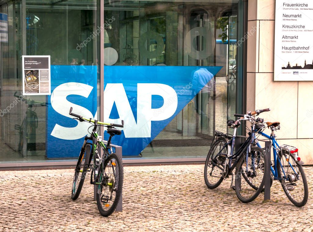 Dresden, Saxony / Germany: SAP office in Dresden, Germany - SAP is a German based multinational software corporation