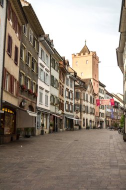 Rheinfelden, Almanya, İsviçre, 1 Temmuz 2019 - Rheinfelden manzaralı, bir İsviçre ve Alman şehri