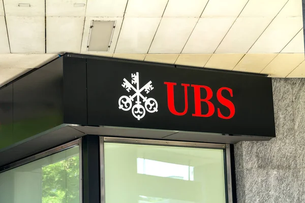 Basel Switzerland Ubs Sign Wall Ubs Office Building Ubs Swiss — Stock Photo, Image