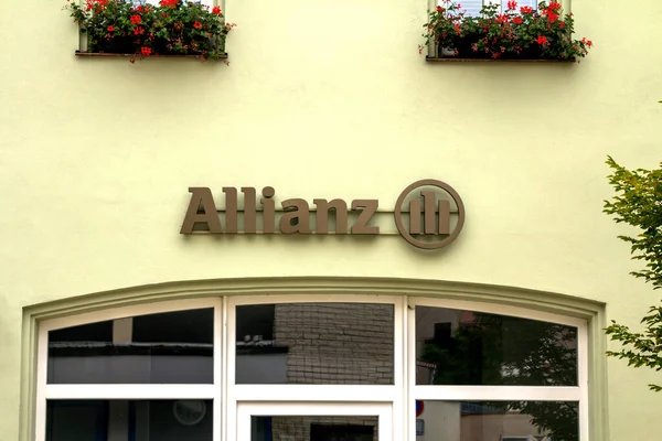 Herzogenaurach Baviera Alemania Signo Compañía Seguros Allianz Pared Allianz Una — Foto de Stock