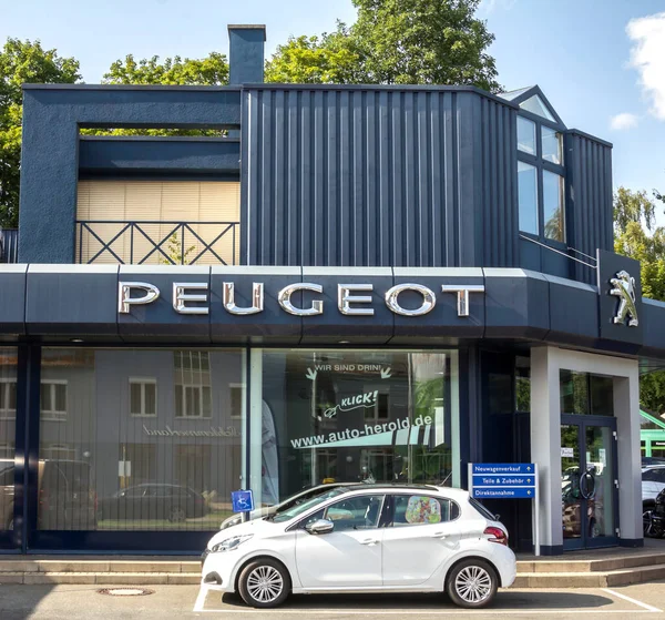Nurnberg Alemania Peugeot Shop Peugeot Fabricante Francés Automóviles — Foto de Stock