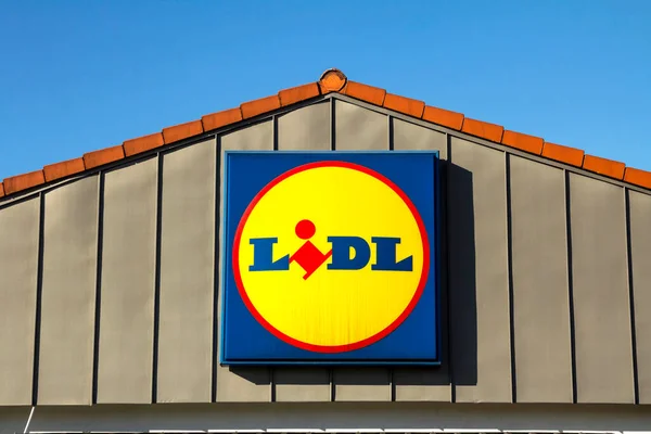 Norimberk Německo Značka Řetězce Supermarketů Lidl Lidl Německý Globální Řetězec — Stock fotografie