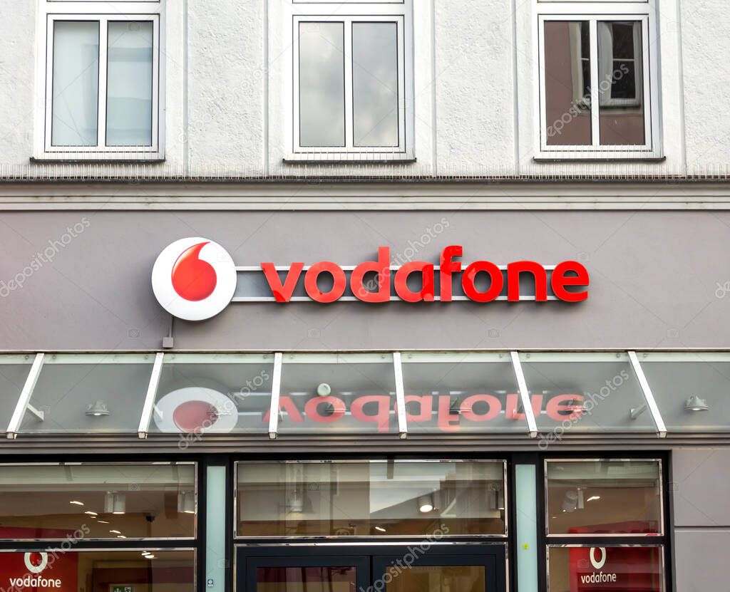 Ingolstadt, GERMANY : Logo of Vodafone - Vodafone is a British multinational telecommunications company and It is the one of the world's largest mobile telecommunications company.