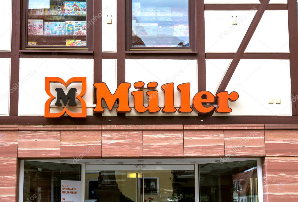 Herzogenaurach, Germany : entrance to the Muller store. Muller Ltd. & Co. KG is a chain of retail stores, headquartered in Ulm, Germany.