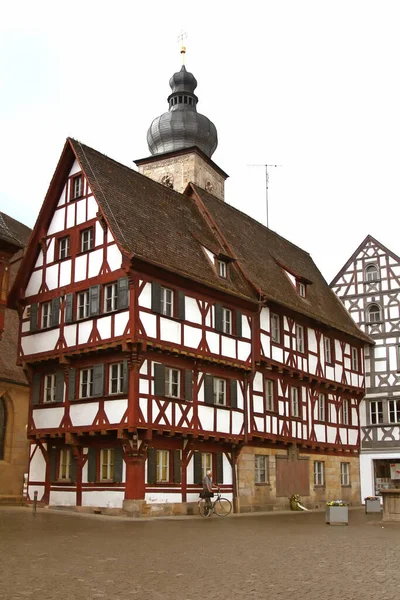 Παραδοσιακά Γερμανικά Σπίτια Της Παλιάς Πόλης Forchheim Βαυαρία — Φωτογραφία Αρχείου