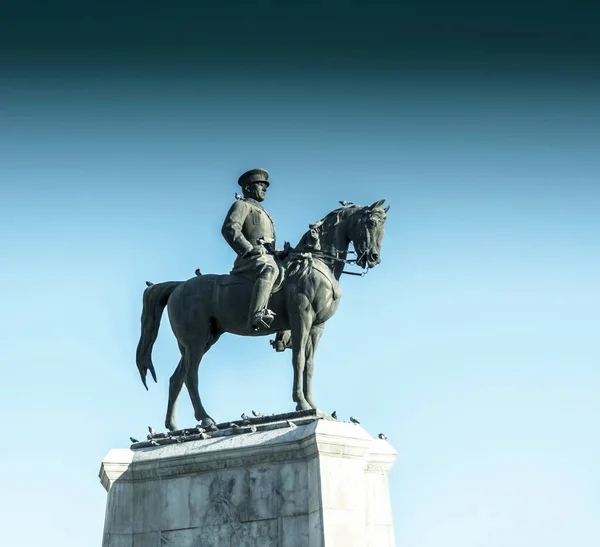 Estátua Ataturk Fundador Turquia Moderna Capital Ancara Praça Ulus — Fotografia de Stock