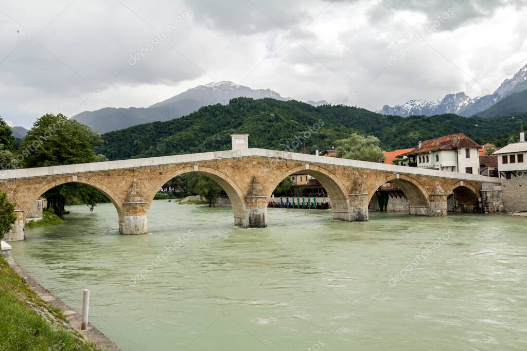 Stara Cuprija Bridge (Konjic Bridge Over Neretva River) An Ottoman Inspired Bridge A Cultural Heritage In Konjic Town Of Bosnia And Herzegovina