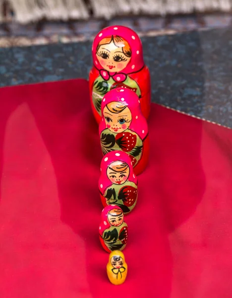 Russian wooden nesting doll. Traditional retro souvenir from Russia