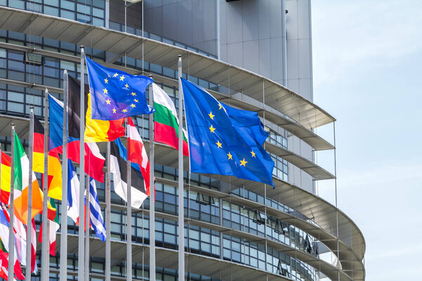 Strasbourg, France, July 3, 2019: European Parliament in Strasbourg, France
