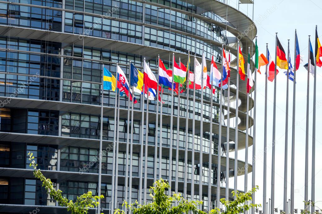 Strasbourg, France, July 3, 2019: European Parliament in Strasbourg, France