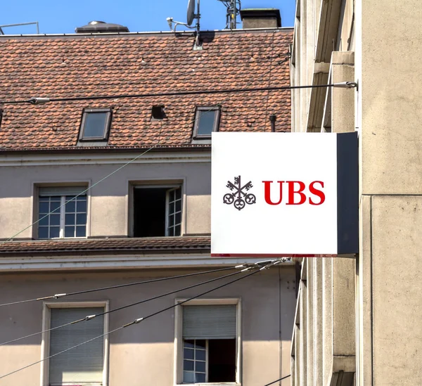 Bern Schweiz Ubs Schild Der Wand Eines Bürogebäudes Der Ubs — Stockfoto