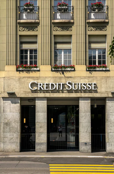 Bern Suíça Julho 2019 Credit Suisse Uma Das Principais Empresas — Fotografia de Stock