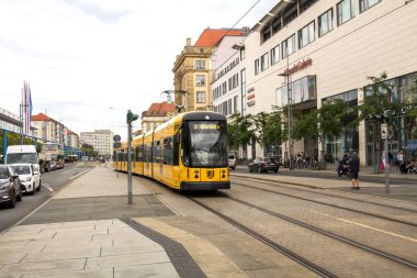 Dresden, Saksonya / Almanya - 11 Temmuz 2019: Dresden şehir merkezi, Almanya